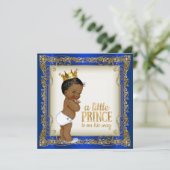 Invitation Baby Shower pour bébé prince afro-américain (Debout devant)