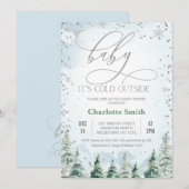 Invitation Baby shower pour bébé sauvage d'hiver (Devant / Derrière)