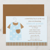 Invitation Baby shower pour bébé vêtement pour bébé (Devant / Derrière)
