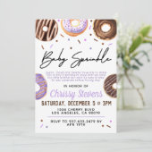 Invitation Baby shower pour bébés Donut Sprinkl (Debout devant)