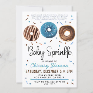 Invitation Baby shower pour bébés Donut Sprinkl