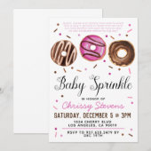 Invitation Baby shower pour bébés Donut Sprinkl (Devant / Derrière)