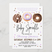 Invitation Baby shower pour bébés Donut Sprinkl (Devant / Derrière)