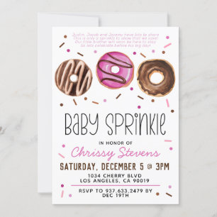 Invitation Baby shower pour bébés Donut Sprinkl