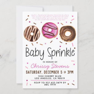 Invitation Baby shower pour bébés Donut Sprinkl