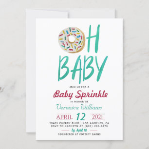 Invitation Baby shower pour bébés Donut Sprinkl