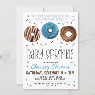 Invitation Baby shower pour bébés Donut Sprinkl