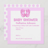 Invitation Baby shower pour bébés filles (Devant / Derrière)