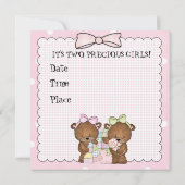 Invitation baby shower pour bébés jumeaux (Dos)
