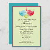 Invitation Baby shower pour bébés oiseaux (Devant / Derrière)