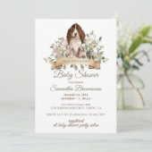 Invitation Baby Shower pour chiot Cocker Spaniel (Debout devant)