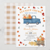 Invitation Baby shower pour Citrouille Camion à croissance lo (Devant / Derrière)