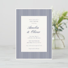 Baby Shower pour couples avec rayures bleu marine