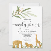 Invitation Baby shower pour couples, baby shower safari au be (Devant)