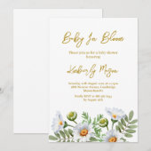 Invitation Baby Shower pour Daisy (Devant / Derrière)