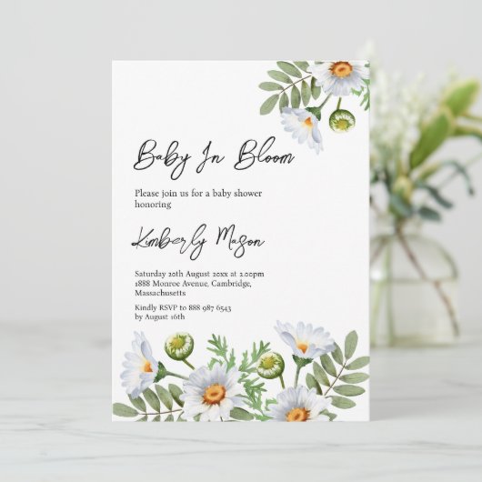 Invitation Baby Shower pour Daisy (Debout devant)