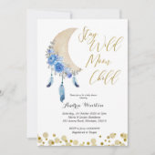 Invitation Baby shower pour enfants Blue Stay Wild Moon (Devant)