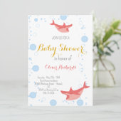 Invitation Baby shower pour enfants de Shark Summer Party (Debout devant)