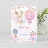 Invitation Baby shower pour filles à Parties scintillant de b (Debout devant)