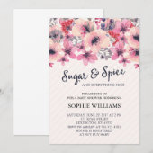 Invitation Baby shower pour filles à sucre et épices (Devant / Derrière)