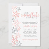 Invitation Baby shower pour filles d'hiver de Flamme de neige (Devant)
