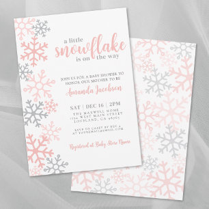 Invitation Baby shower pour filles d'hiver de Flamme de neige
