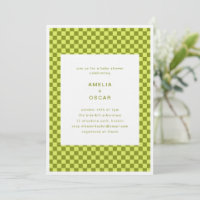 Baby Shower pour futurs parents avec motif Damier 