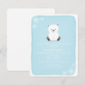 Invitation Baby shower pour garçon à flocon de neige de l'our (Devant / Derrière)