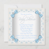 Invitation Baby shower pour garçon avec agneau bleu mignon (Dos)