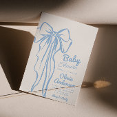 Invitation Baby shower pour garçon bleu Dusty dessiné à la ma