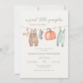 Invitation Baby shower pour garçon de petite Citrouille (Devant)
