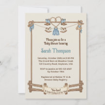 Baby shower pour garçon en cow-boy rustique