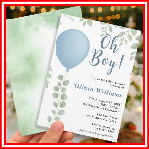 Invitation Baby Shower pour Garçon Oh Boy