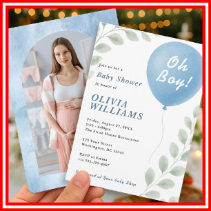 Invitation Baby Shower pour Garçon Oh Boy