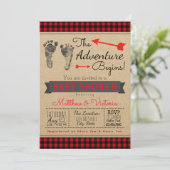 Invitation Baby Shower pour Garçon Plaid de Buffalo (Debout devant)