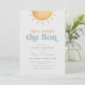 Invitation Baby shower pour garçon Sunshine (Debout devant)