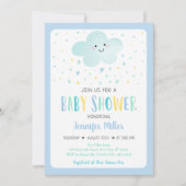 Invitation Baby shower pour garçons Cloud (Devant)