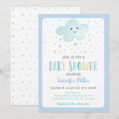 Invitation Baby shower pour garçons Cloud (Devant / Derrière)