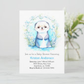 Invitation Baby shower pour garçons d'aquarelle Oasis Otterly (Debout devant)