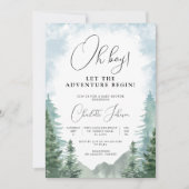 Invitation Baby shower pour garçons de forêt d'aventure (Devant)