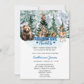 Invitation Baby shower pour garçons de forêt moderne Woodland (Devant)