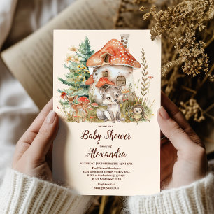 Invitation Baby shower pour garçons de forêt moderne Woodland