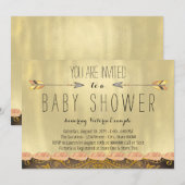 Invitation Baby shower pour garçons de la flèche tribale (Devant / Derrière)