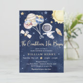 Invitation Baby shower pour garçons de l'espace extra-atmosph (Debout devant)