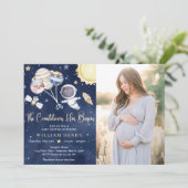 Invitation Baby shower pour garçons de l'espace extra-atmosph (Debout devant)