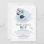 Invitation Baby shower pour garçons de l'espace extra-atmosph (Devant)