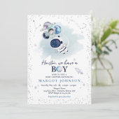 Invitation Baby shower pour garçons de l'espace extra-atmosph (Debout devant)