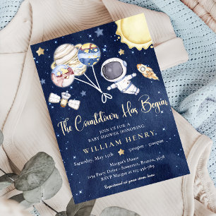 Invitation Baby shower pour garçons de l'espace extra-atmosph