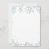 Invitation Baby shower Pour Garçons D'Hiver Blue Et Silver Sn (Dos)