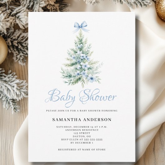 Invitation Baby shower pour garçons d'hiver de Noël